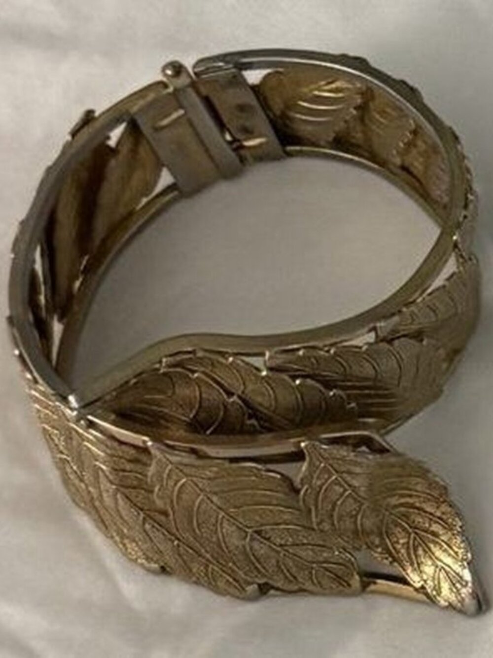Vintage Gold Leaf Hinged Cuff